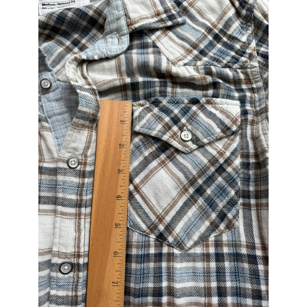Mountain Khakis Mens Plaid Western Button Down Shirt Blue Brown Relaxed Fit M - Picture 6 of 11